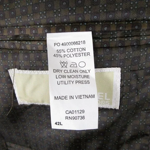 MICHAEL Michael Kors Mens Brown Faux Suede Two Button Sport Coat Size 42L